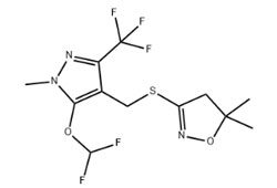 3-(5-二氟甲氧基-1甲基-3-三氟甲基-1H-吡唑-4-甲基)硫-4,5-二氢-5,5-二甲基异恶唑	